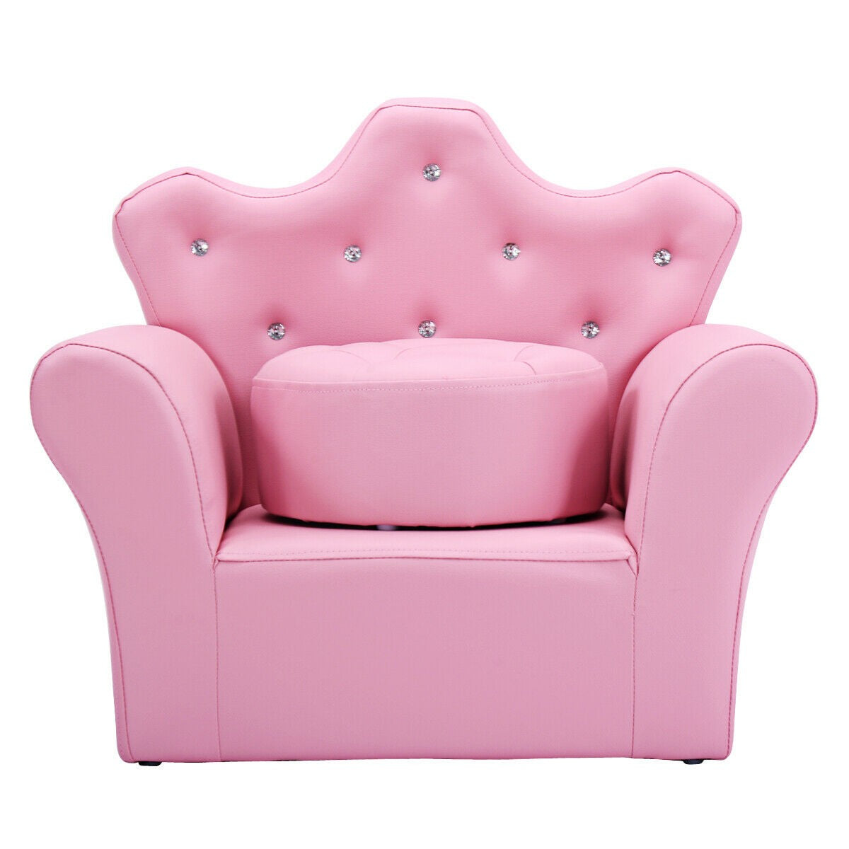 HOGEBABY Kids Sofa, Children Upholstered Sofa with Ottoman, Princess Sofa with Diamond Decoration - Image 8
