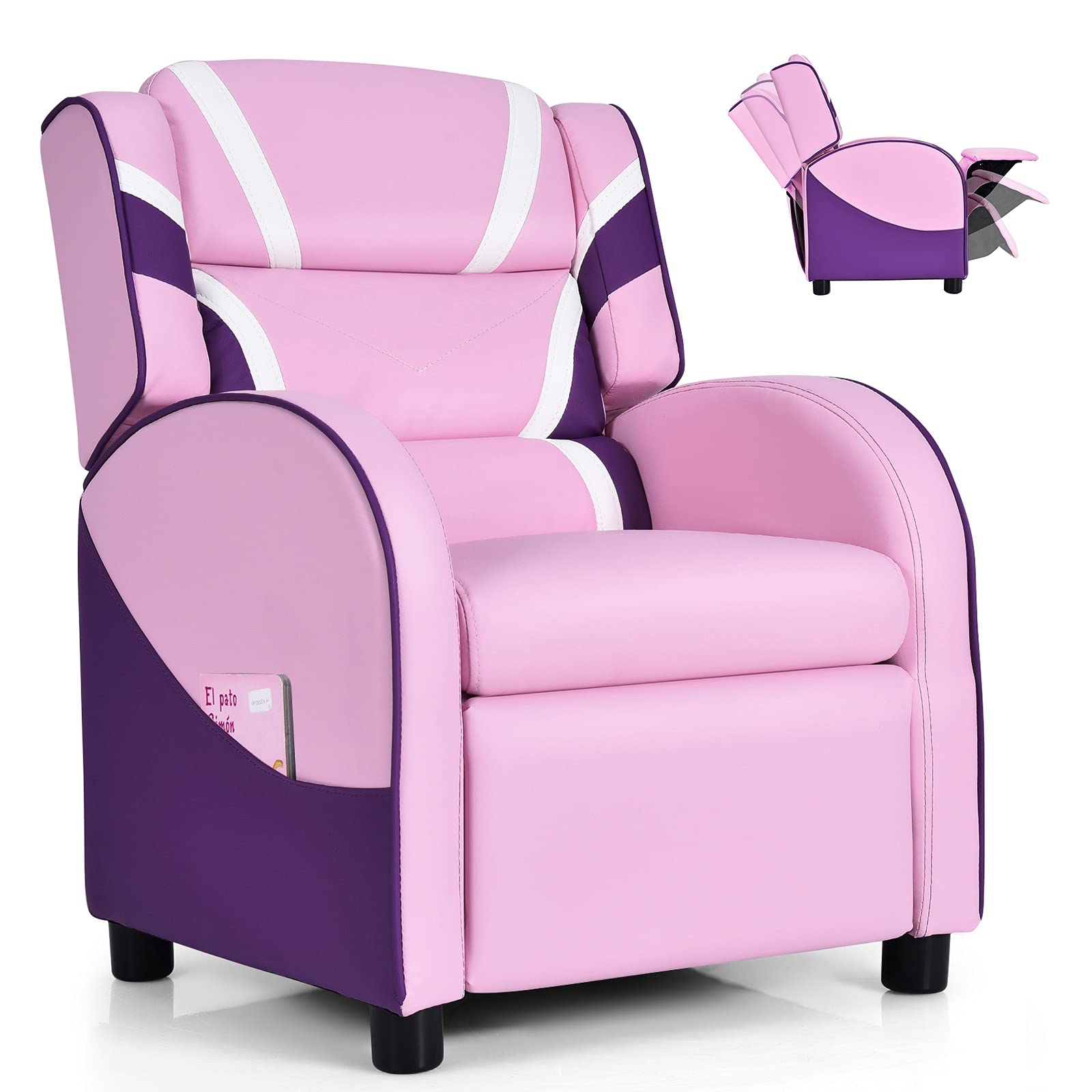 HOGEBABY Kids Recliner, Gaming Recliner Chair, Ergonomic Leather Lounge Chair, Adjustable Recliner Sofa for Boys Girls - Image 10
