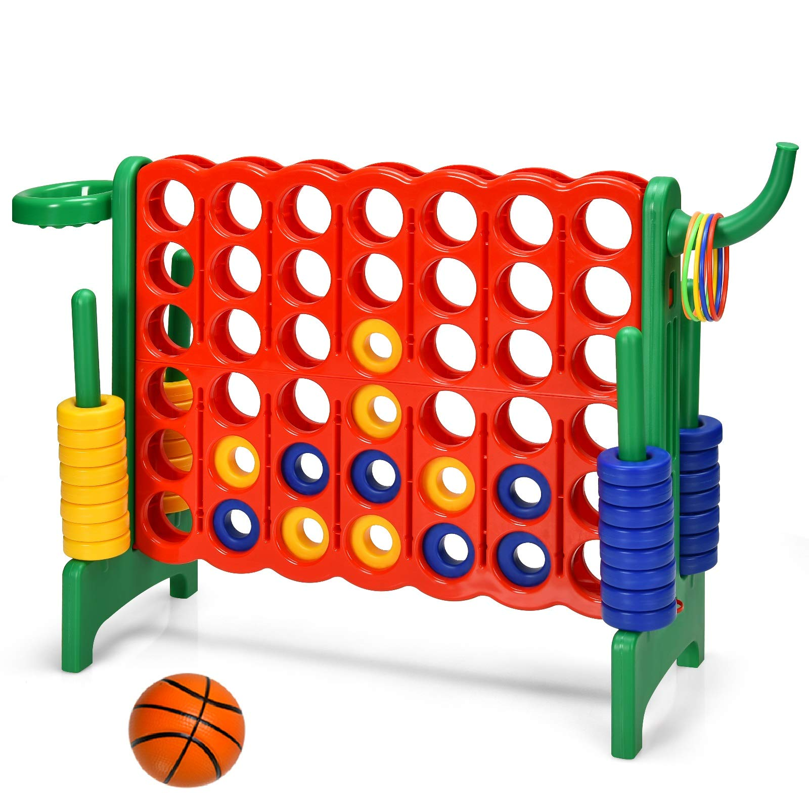 HOGEBABY Giant 4-in-A-Row, Jumbo 4-to-Score Giant Game w/ Basketball Hoop - Image 12