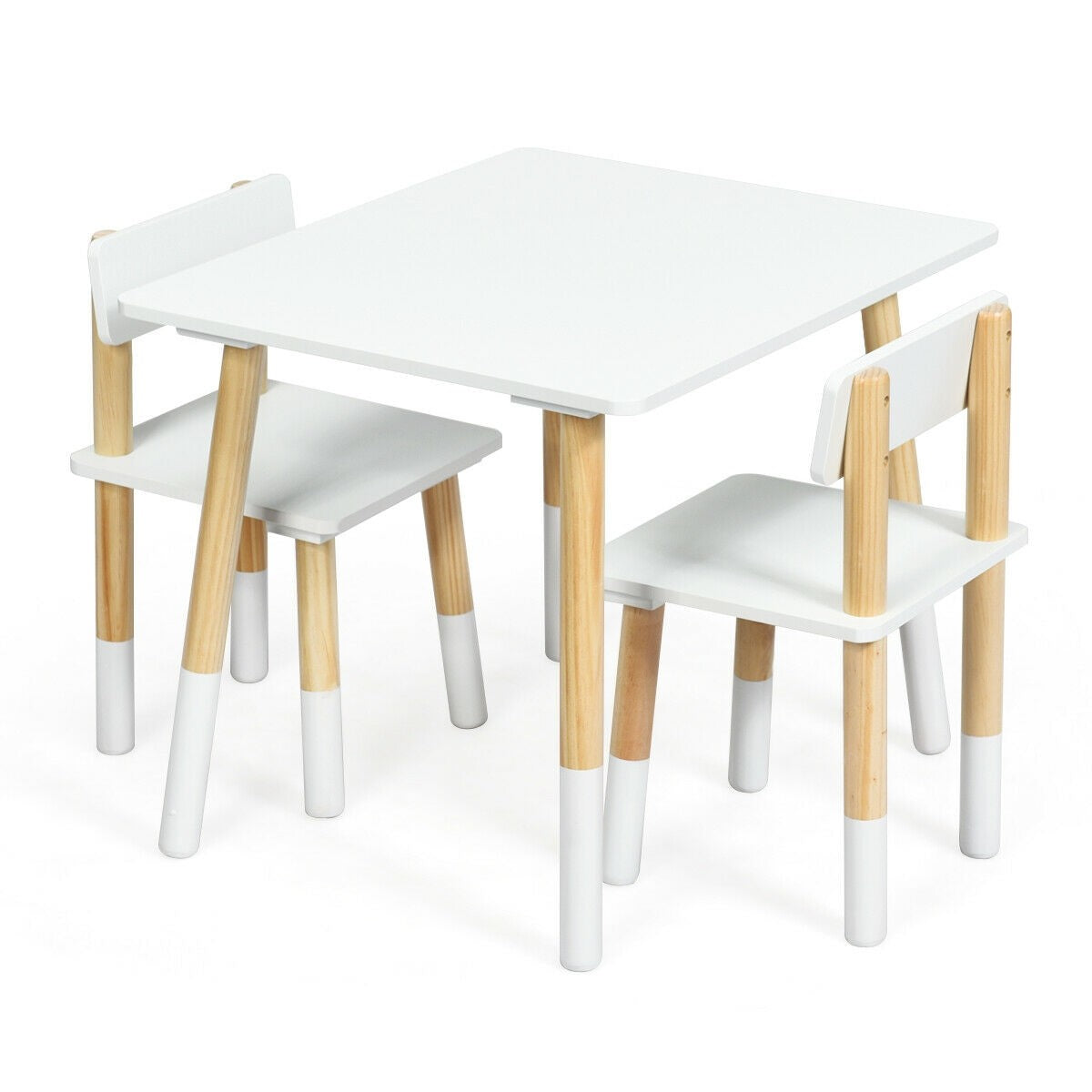 HOGEBABY Kids Table and Chair Set, Wooden Table Furniture for Toddler Drawing Reading Arts Crafts Snack Time - Image 8