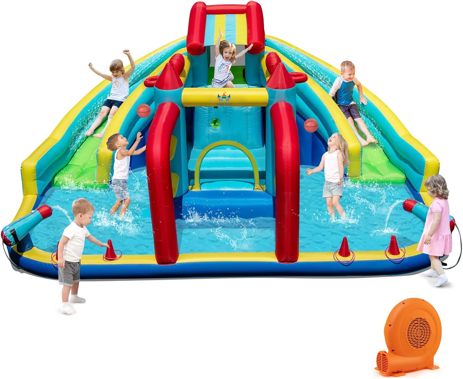 HOGEBABY Inflatable Water Slide with Bounce House Double Water Slide Park - Image 4