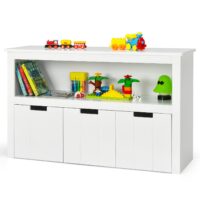 HOGEBABY Toy Storage Organizer, Wooden Toy Bin Chest with 3 Removable Drawers
