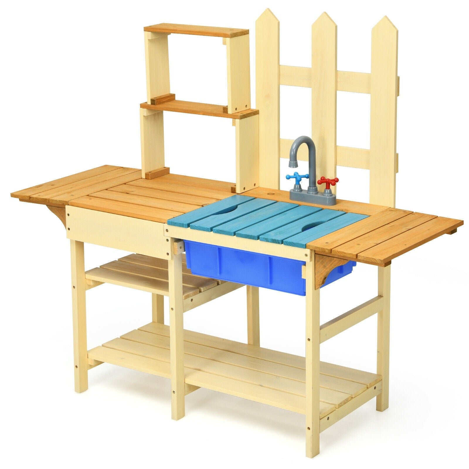 HOGEBABY Kids Kitchen Playset, Outdoor Pretend Play Kitchen Set for Kids Toddler
