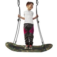HOGEBABY Saucer Tree Swing, Hanging Platform Surfing Tree Swing w/ Soft Padded Edge