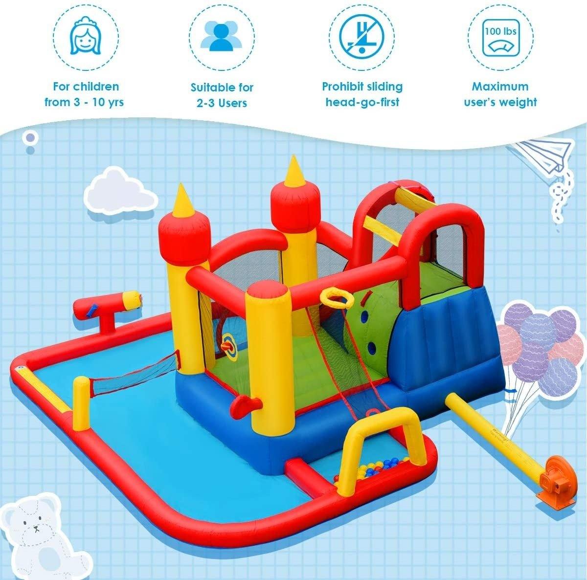 HOGEBABY Inflatable Bounce House, Mighty 7 in 1 Water Slide Park - Image 2