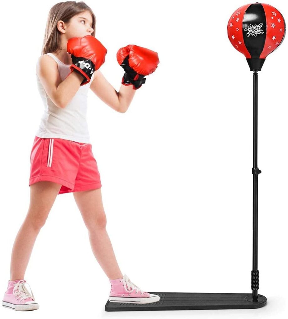 HOGEBABY Kids Punching Bag, Height Adjustable Boxing Set