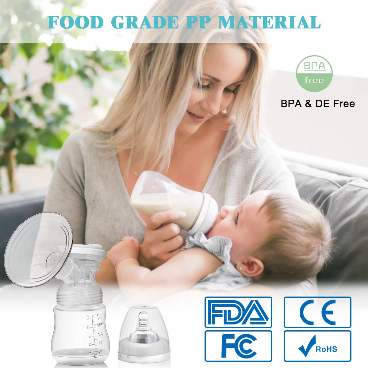 HOGEBABY Electric Double Breast Pump, Portable Dual Suction Nursing Breastfeeding Pump with LCD Display Screen - Image 4