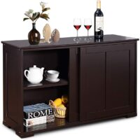 HOGEBABY Sideboard Buffet Cabinet, Wooden Kitchen Storage Cabinet, Accent Coffee Bar Cabinet Console Table