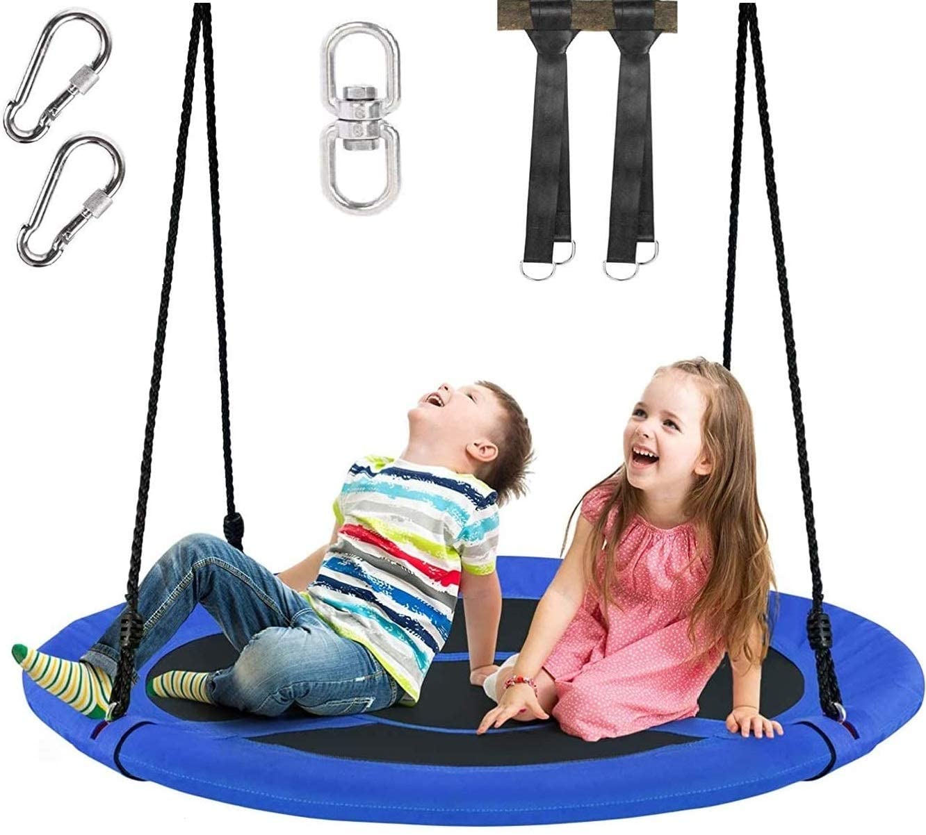 HOGEBABY 40'' Flying Saucer Tree Swing for Kids Adult, Indoor Outdoor 700 Lbs 900D Round Swing w/ Multi-ply Rope - Image 10