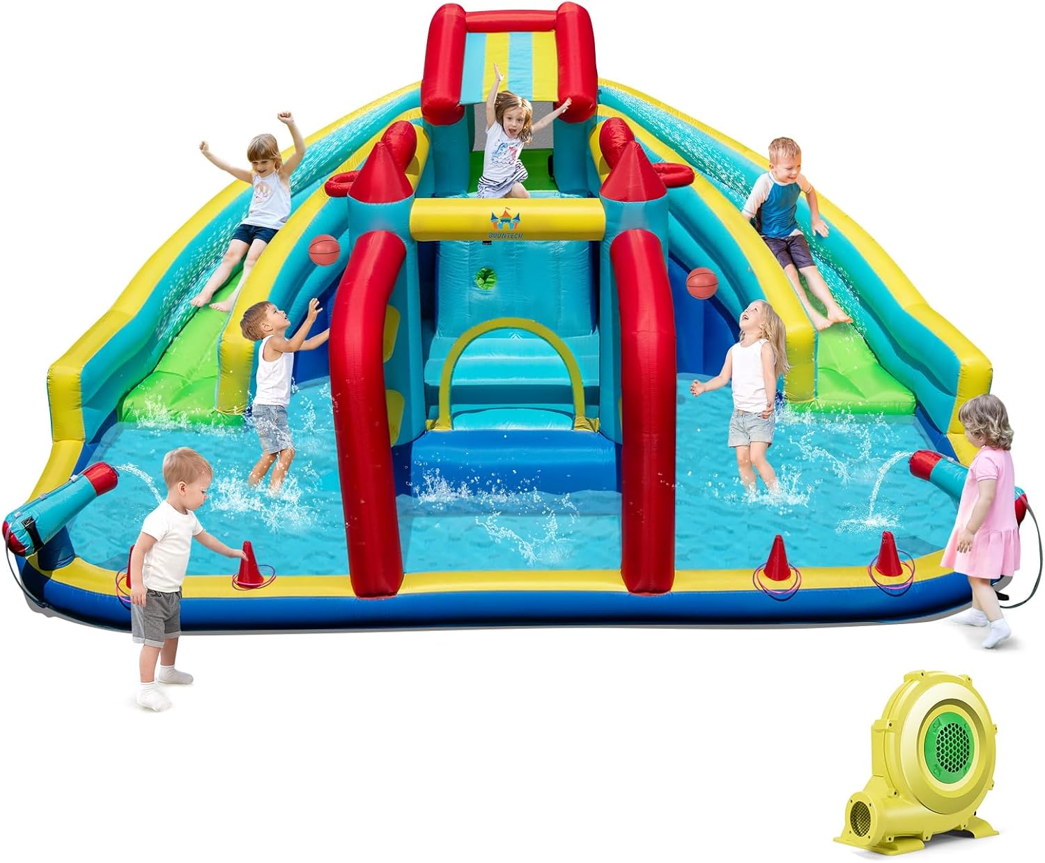 HOGEBABY Inflatable Water Slide with Bounce House Double Water Slide Park - Image 12