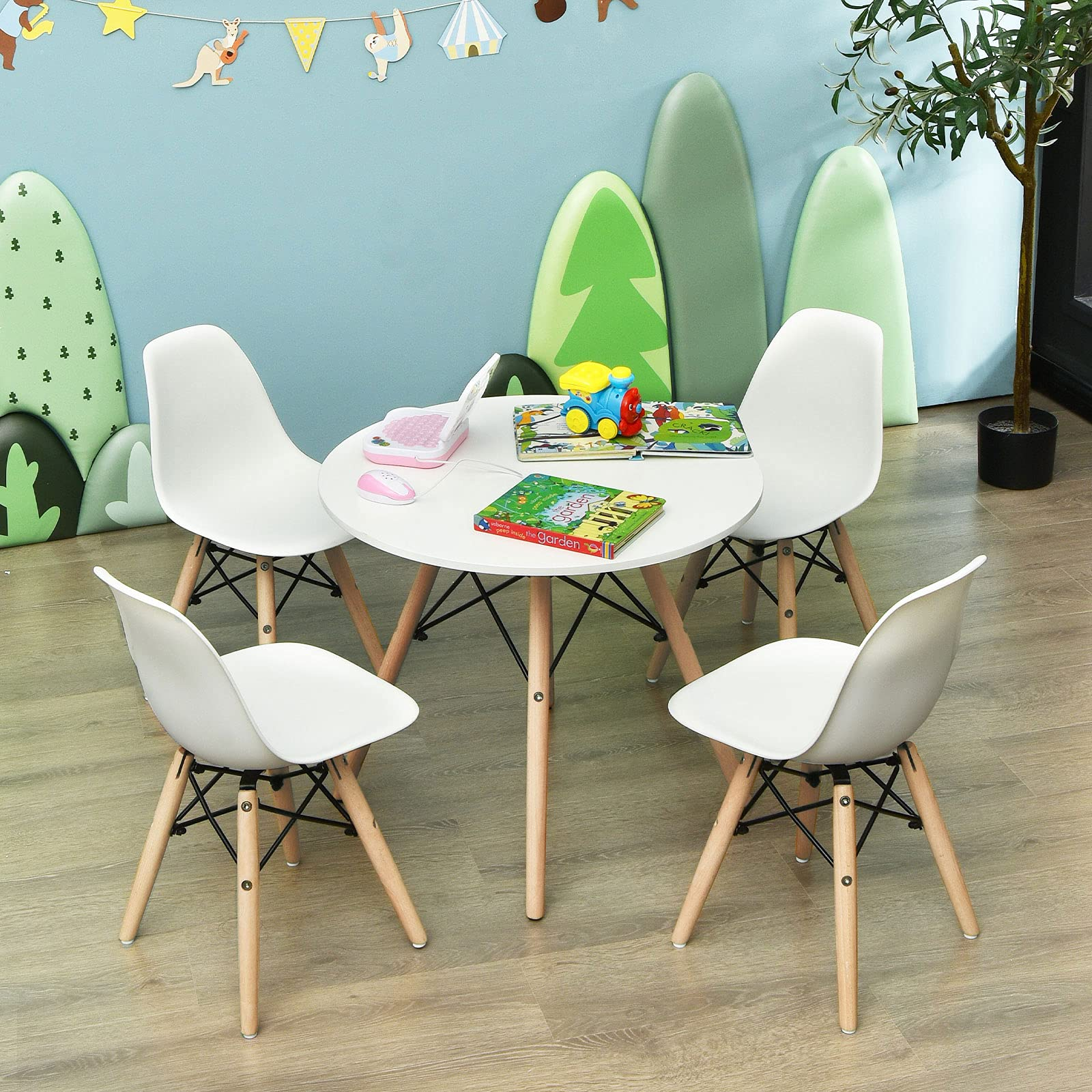 HOGEBABY Kids Chair 4 Pcs, Toddler Chair in Mini DSW Size, Mid-Century Plastic Study Chair for Children - Image 9