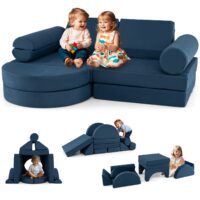 HOGEBABY 13 PCS Modular Kids Play Couch, Versatile Toddler Sectional Sofa Set for Nursery Playroom Bedroom Living Room