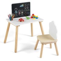 HOGEBABY Weaning Table and Chair Set with Chalkboard | Multi Activity Desk for Toddle