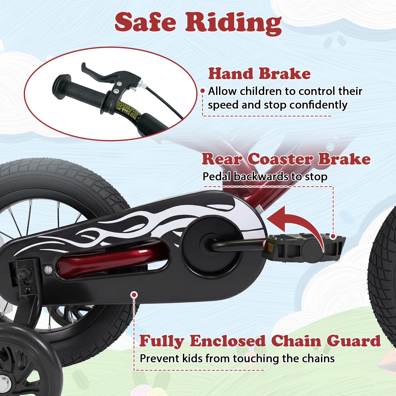 HOGEBABY Motocross Style Kids Bike for Boy Girl 3-4 Years Old | 12 Inches Toddler Bicycle - Image 6