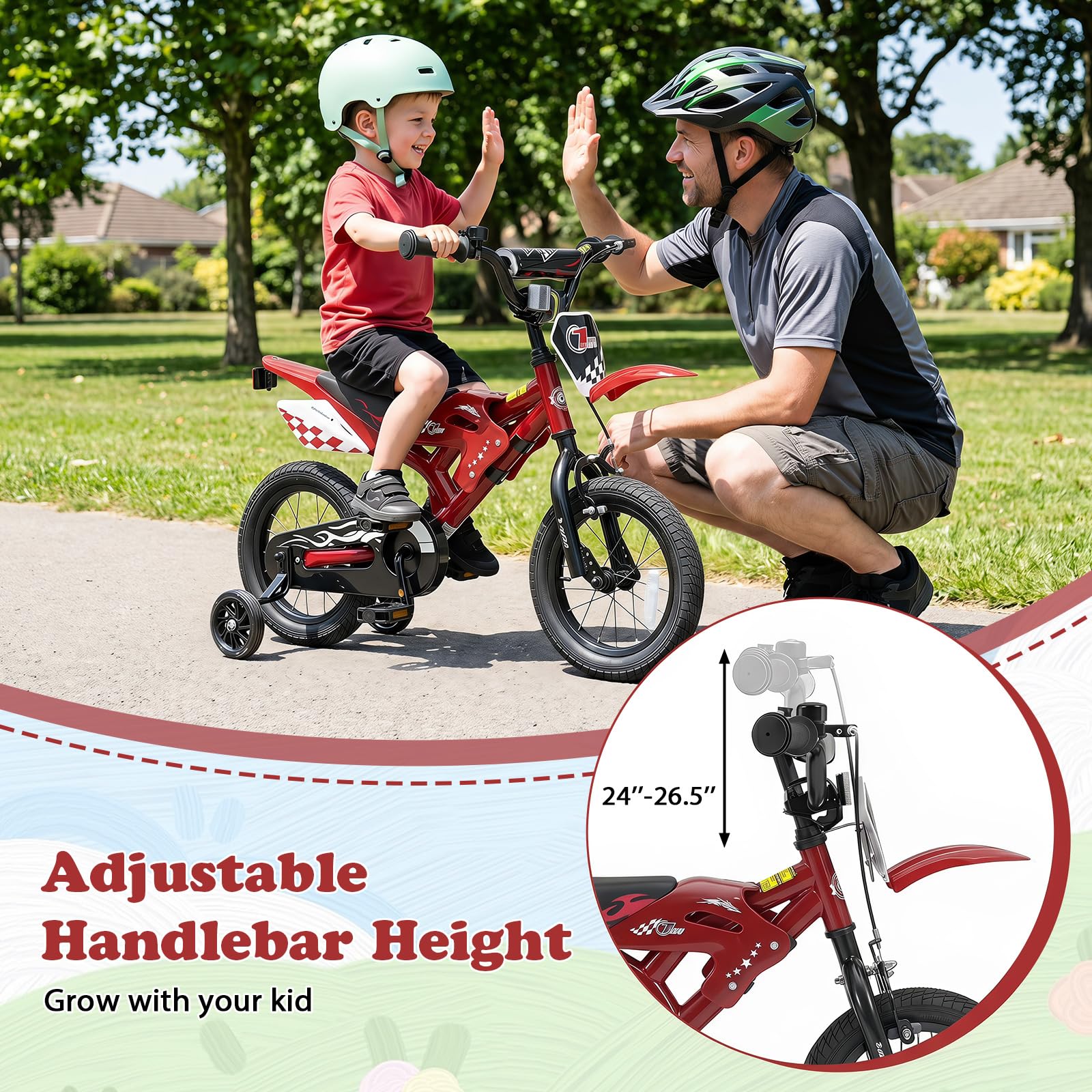 HOGEBABY Motocross Style Kids Bike for Boy Girl 3-4 Years Old | 12 Inches Toddler Bicycle - Image 7