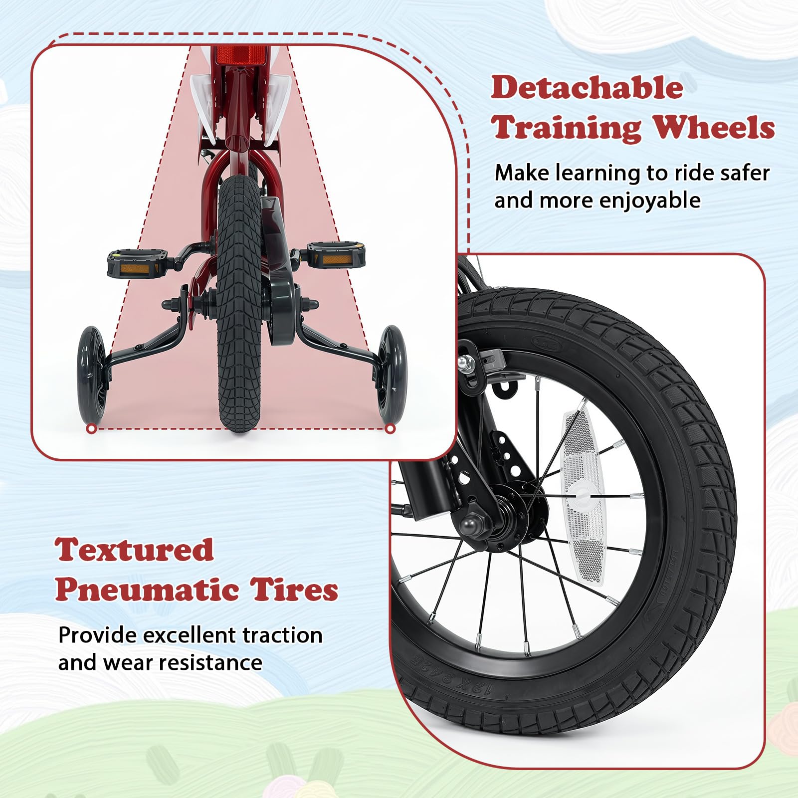 HOGEBABY Motocross Style Kids Bike for Boy Girl 3-4 Years Old | 12 Inches Toddler Bicycle - Image 8