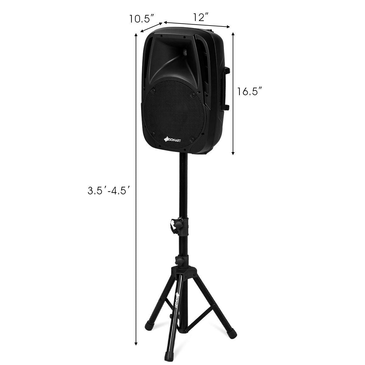 HOGEBABY Portable 1600W 2-Way Powered PA Speaker System, Professional DJ Speakers with Active + Passive Loud Set - Image 8