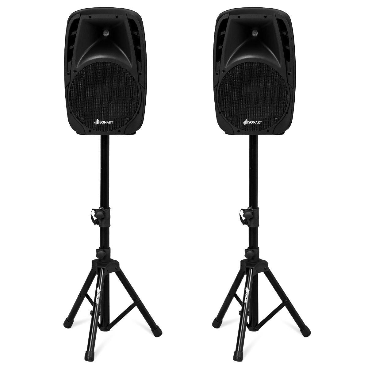 HOGEBABY Portable 1600W 2-Way Powered PA Speaker System, Professional DJ Speakers with Active + Passive Loud Set - Image 4