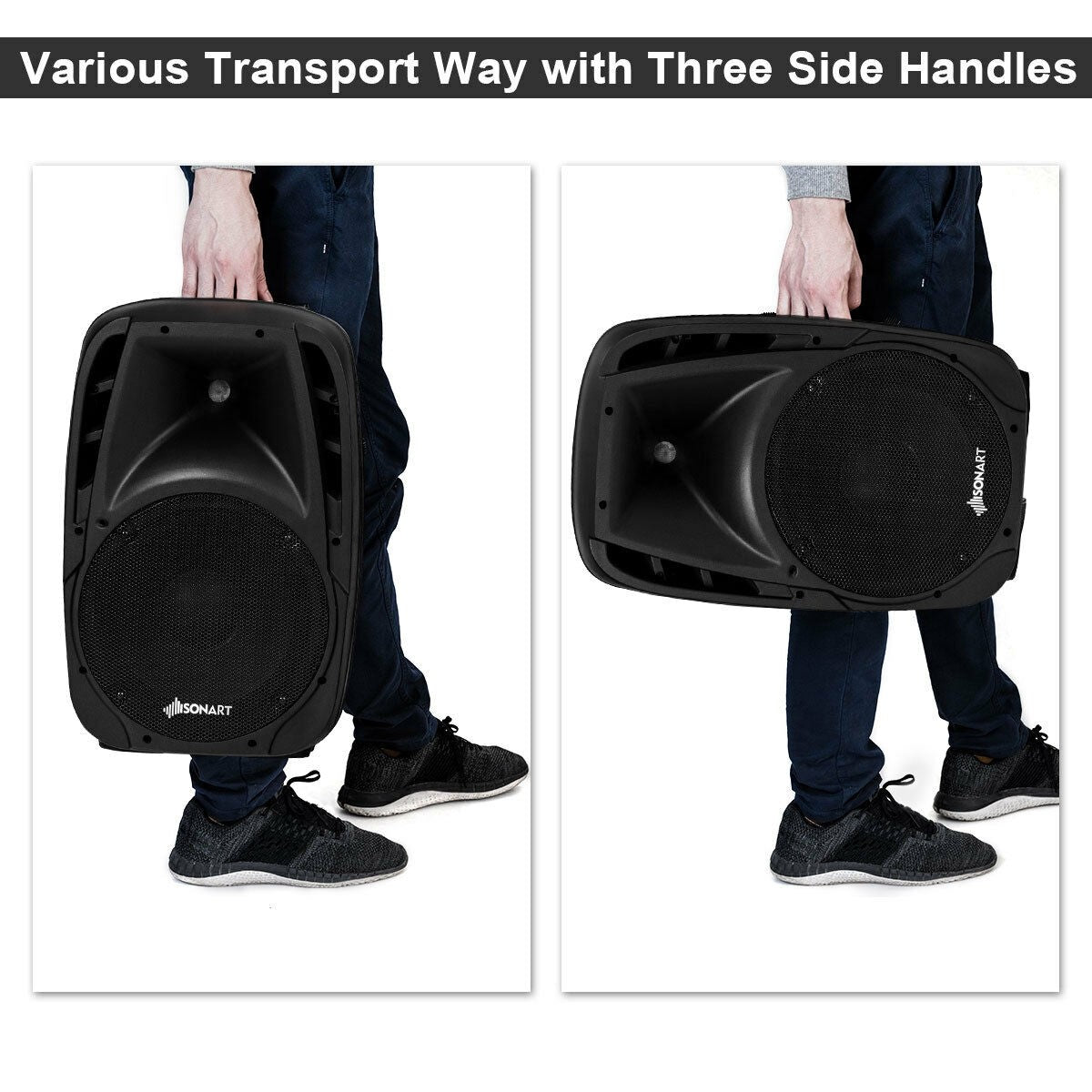 HOGEBABY Portable 1600W 2-Way Powered PA Speaker System, Professional DJ Speakers with Active + Passive Loud Set - Image 2