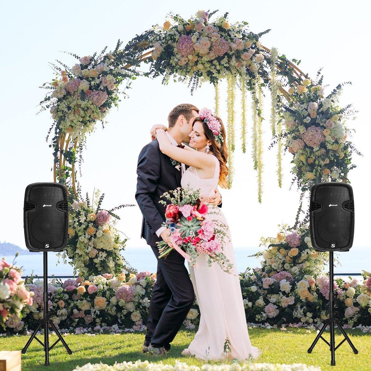 HOGEBABY 2-Way Powered PA Speakers System Combo Set, 12" 2000W Portable Dual Passive Active Speaker - Image 2