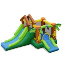 HOGEBABY Inflatable Bounce House, Jungle Jumping Bouncer w/ Double Slides (Without Blower)