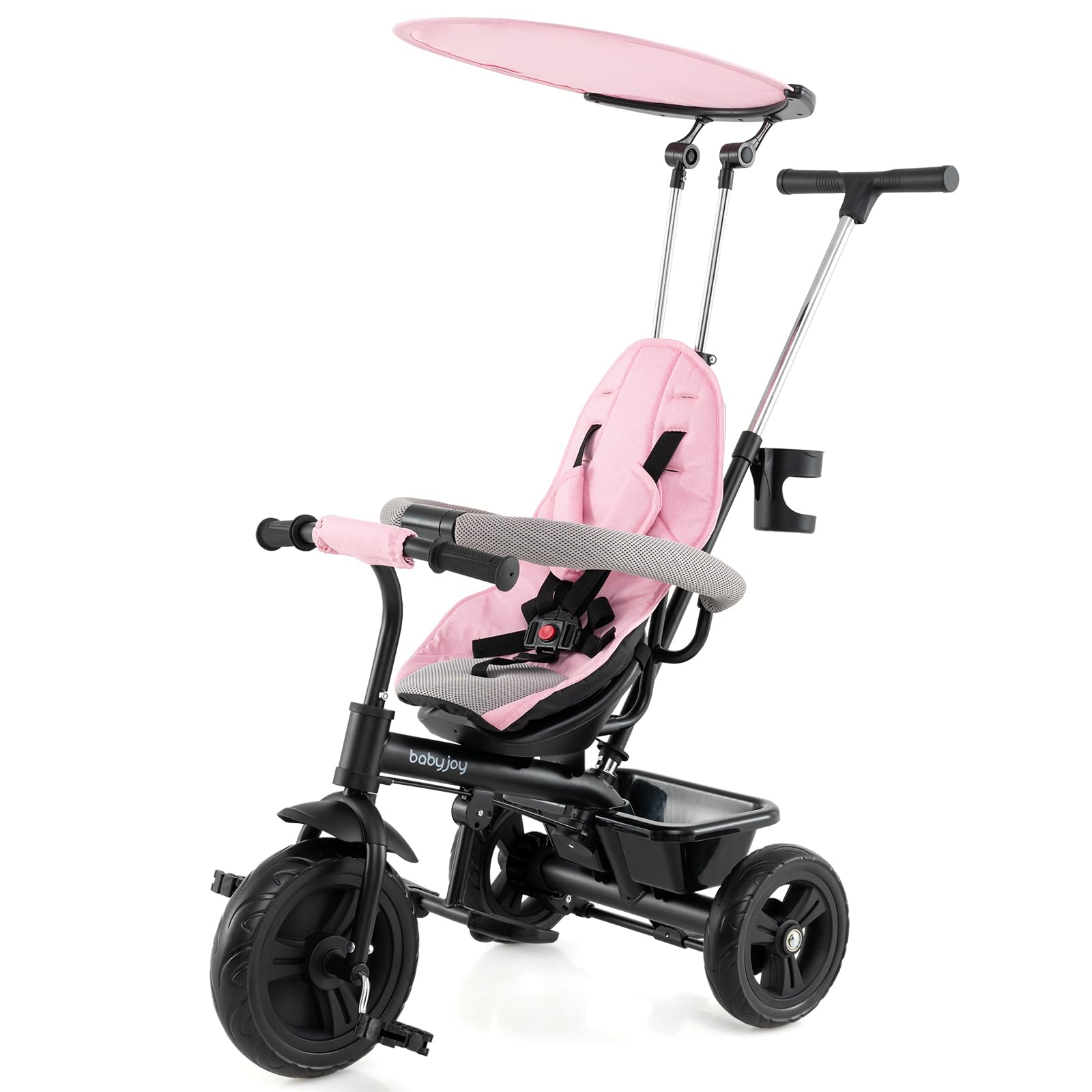HOGEBABY Toddler Tricycle 7 in 1 Push Trike 5-Point Safety Harness and All-Terrain EVA Wheels - Image 10