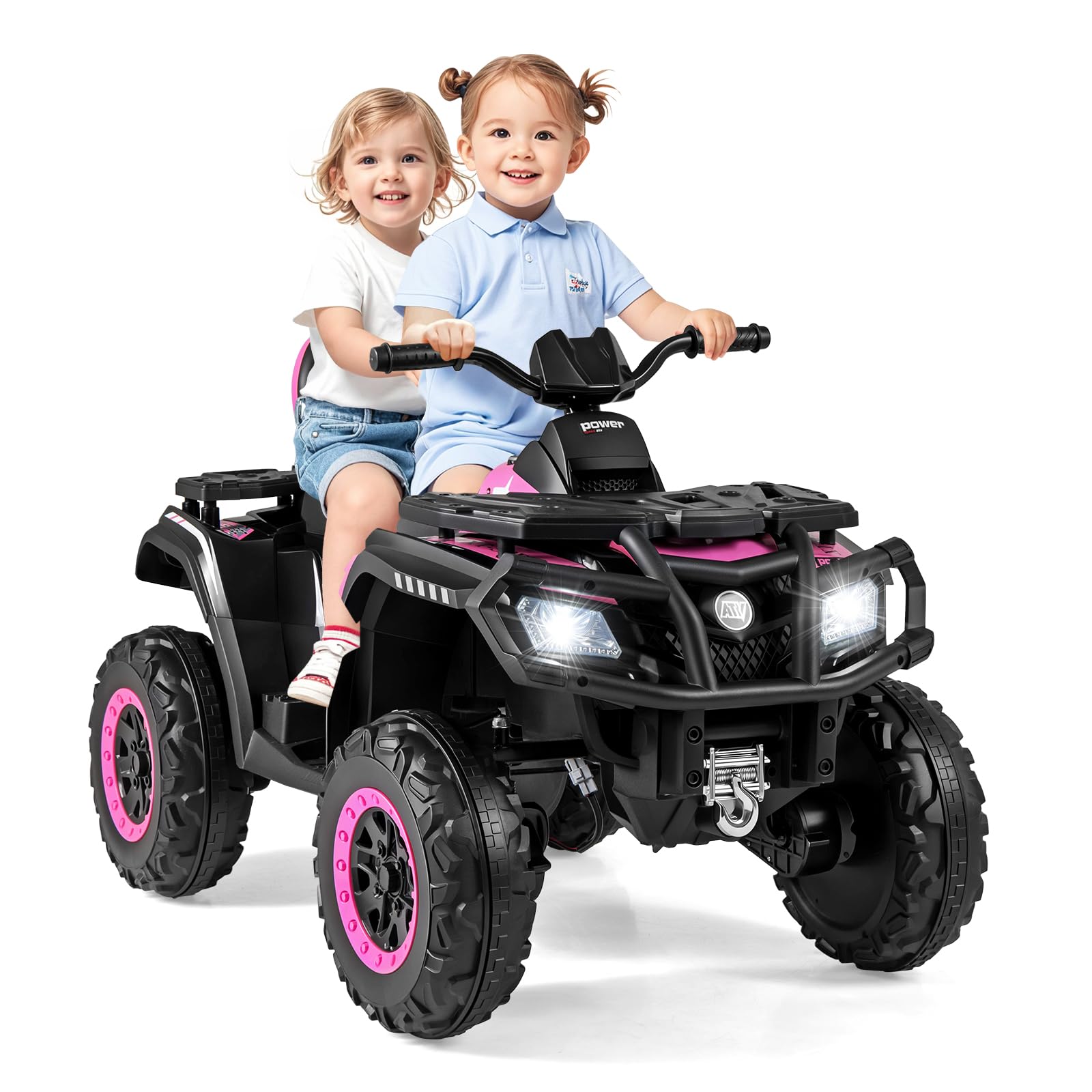 HOGEBABY 2-Seater Kids ATV 24V Four Wheeler Quad Electric Vehicle w/ 4 Motors - Image 12