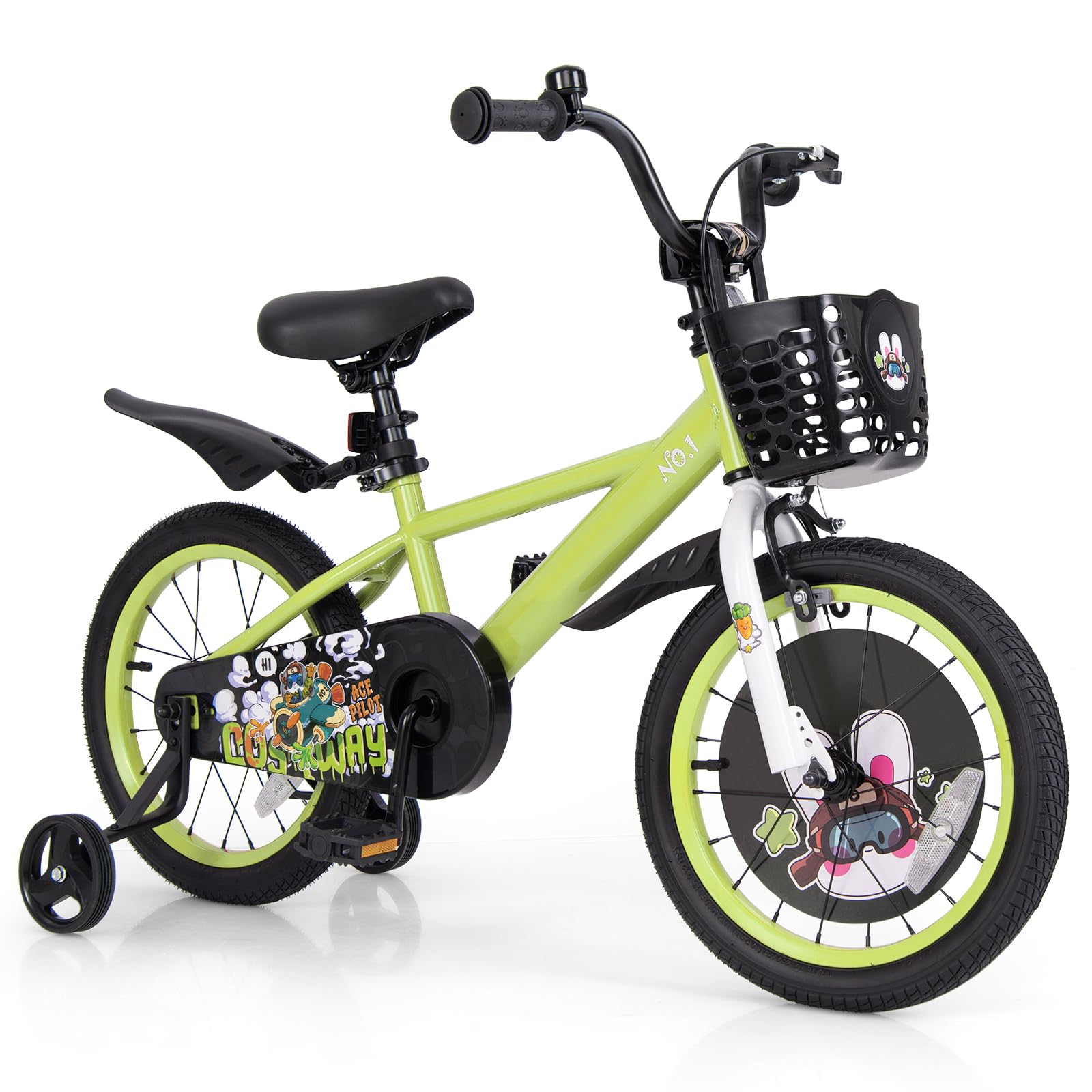 HOGEBABY Kids Bike, 16 Inch Child Bike for 3-8 Years Old with Adjustable Height, Training Wheels, Storage Basket - Image 12