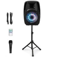 HOGEBABY 15" 1500W Powered Speakers, 2-Way Full Range Portable PA Speaker System Combo Set