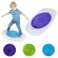 HOGEBABY 2-in-1 Balance Board for Kids with 3 Maze Discs | Wobble Labyrinths Board w/ 2 Balls for Sensory Training