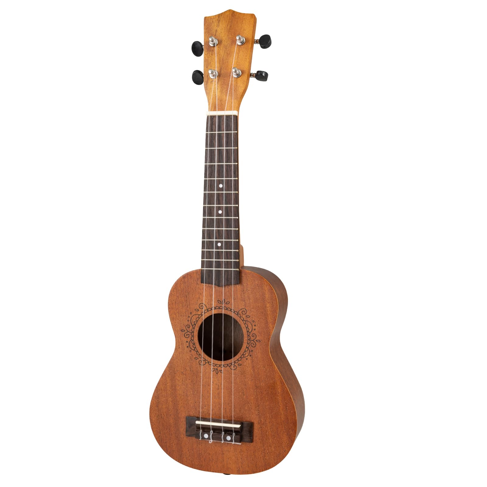 HOGEBABY 21 Inch Soprano Mahogany Ukelele with Gig Bag