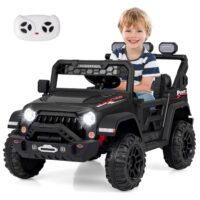 HOGEBABY Kids Ride on Truck, 12V Electric Ride on Car with Remote Control, 3 Speed & Spring Suspension