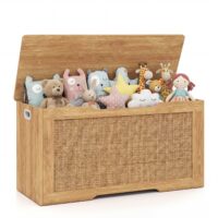 HOGEBABY 40 Kids Storage Bench Rattan Style Storage Chest