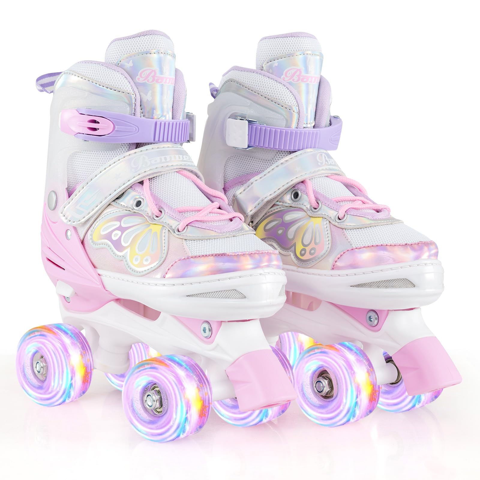 HOGEBABY Butterfly Roller Skates for Girls Teens Adults 5-8 8-13 13+ with Light-up Wheels & Safety Protection - Image 17
