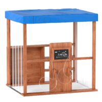 HOGEBABY Kids Gas Station Playhouse Outdoor Pretend Playset with Gas Refueling Guns