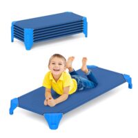 HOGEBABY Daycare Cots for Kids, 6 PCS Space-Saving Stackable Cots w/Sturdy Metal Frame