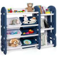 HOGEBABY 2 in 1 Kids Toy Storage Organizer with Bookshelf and Toy Collection Shelves