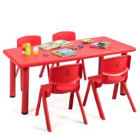 HOGEBABY Kids Table and Chair Set, 4 Pcs Stackable Chairs