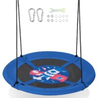HOGEBABY 40 Saucer Tree Swing for Kids, Flying Saucer Swing with Carabiners, Adjustable Hanging Ropes
