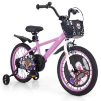 HOGEBABY Kids Bike, 18 Inch Child Bike for 3-8 Years Old with Adjustable Height, Training Wheels