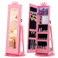 HOGEBABY Kids Jewelry Armoire with LED Lights