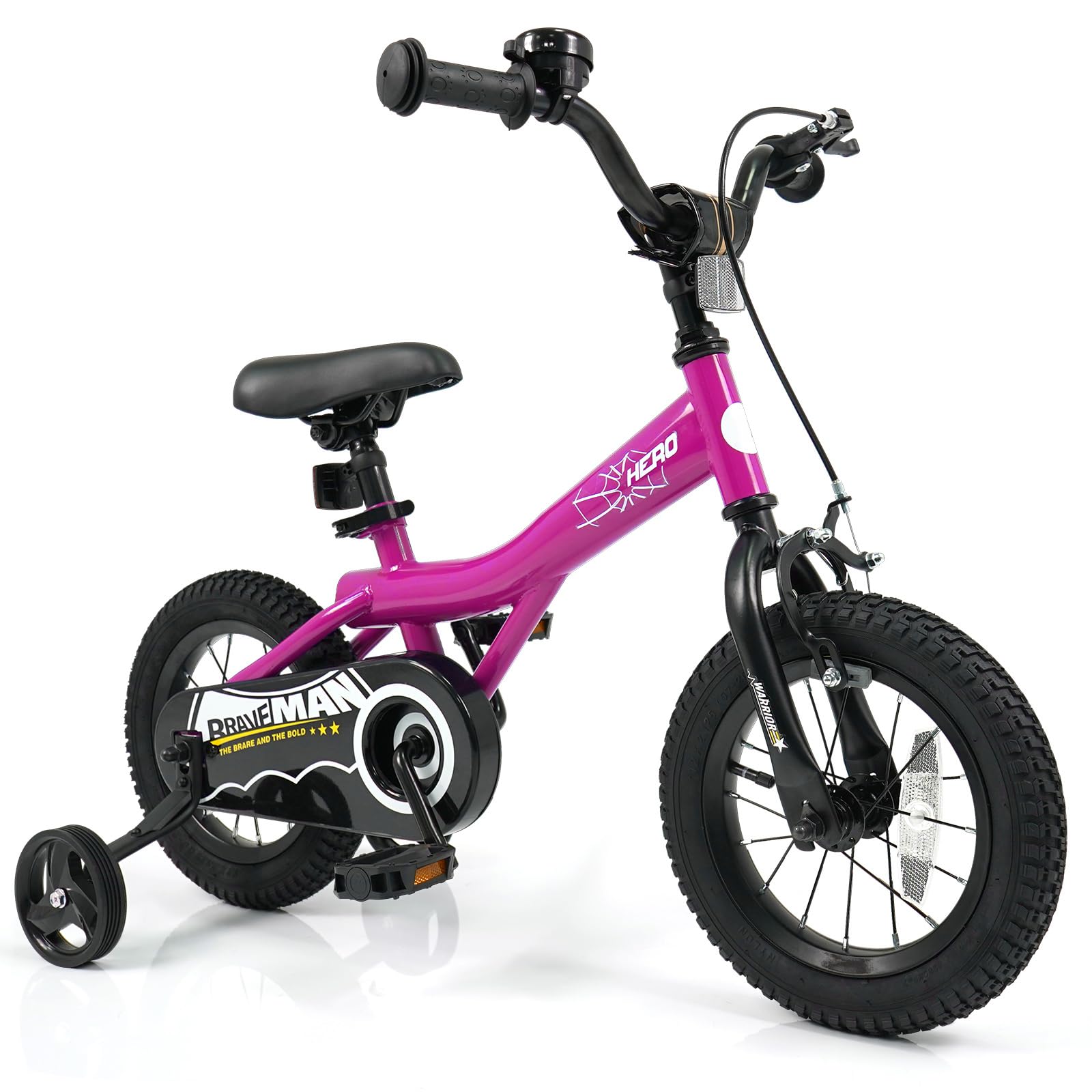 HOGEBABY Kids Bike 12/14/16/18-Inch Children Bicycle w/Training Wheels Adjustable Seat Handbrake & Coaster Brake