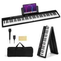 HOGEBABY 88-Key Folding Piano Keyboard, Full-Size Semi-Weighted Electric Piano Digital Piano