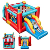 HOGEBABY Ice Cream Themed Inflatable Bounce House with Ball Pit