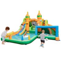 HOGEBABY Inflatable Water Slide Park, 9 in 1 Mega Waterslide Bounce House for Outdoor w/Dual Slides