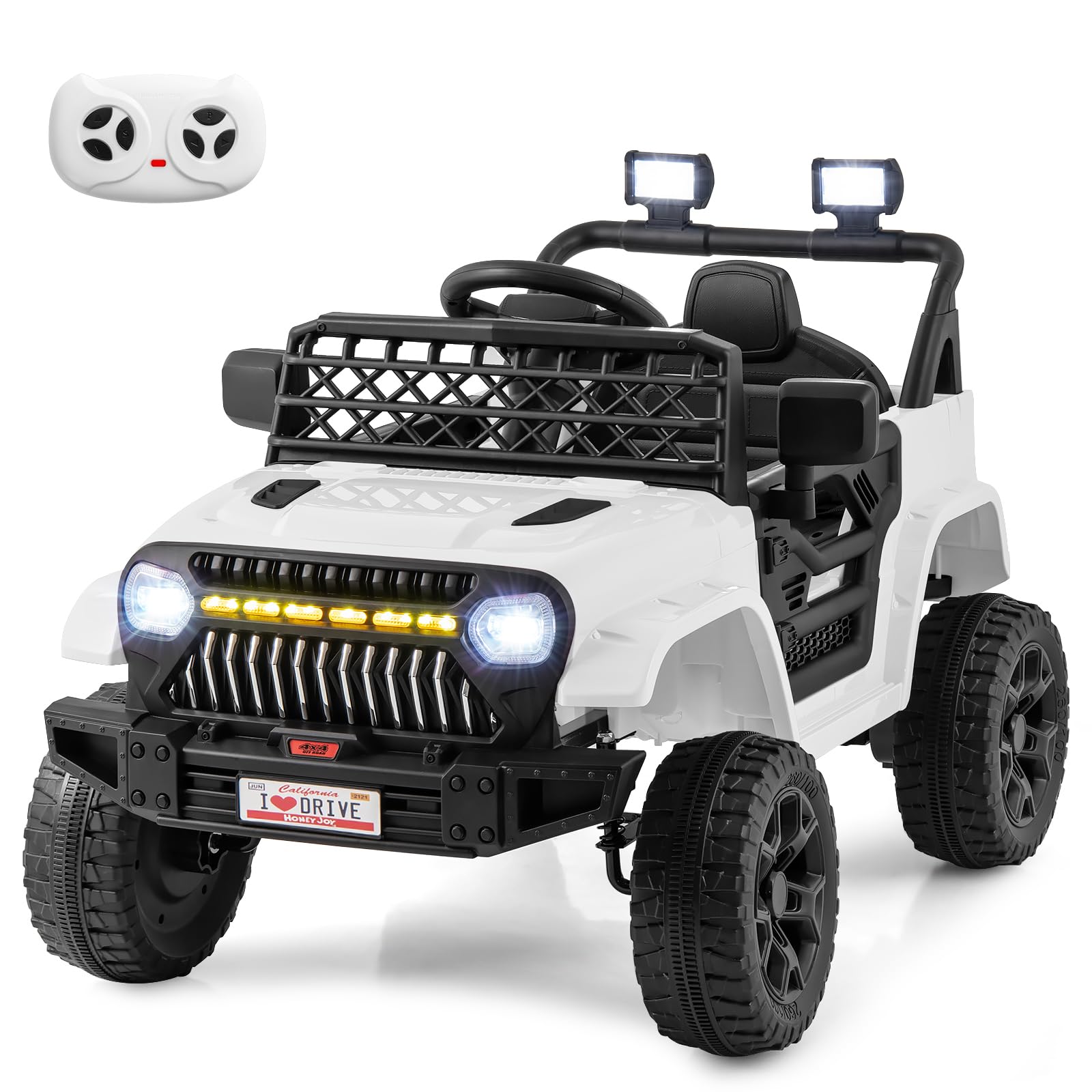 HOGEBABY Kids Ride On Truck, 12V Battery Powered Electric Vehicles w/Remote Control