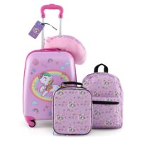 HOGEBABY Kids Luggage, 5 Pieces Luggage Set w/ 16" Carry-on Hardshell Spinner Toddler Suitcase, 13" Backpack