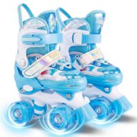 HOGEBABY Kids Roller Skates 4 Sizes Adjustable Quad Skates
