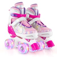 HOGEBABY Butterfly Roller Skates for Girls Teens Adults 5-8 8-13 13+ with Light-up Wheels & Safety Protection