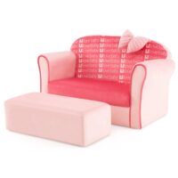 HOGEBABY Kids Sofa, Toddler Upholstered Armchair with Solid Wooden Frame